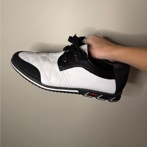 COSIDRAM Mens Casual Shoes Dress Shoes for Men size 12 white and black Loafers